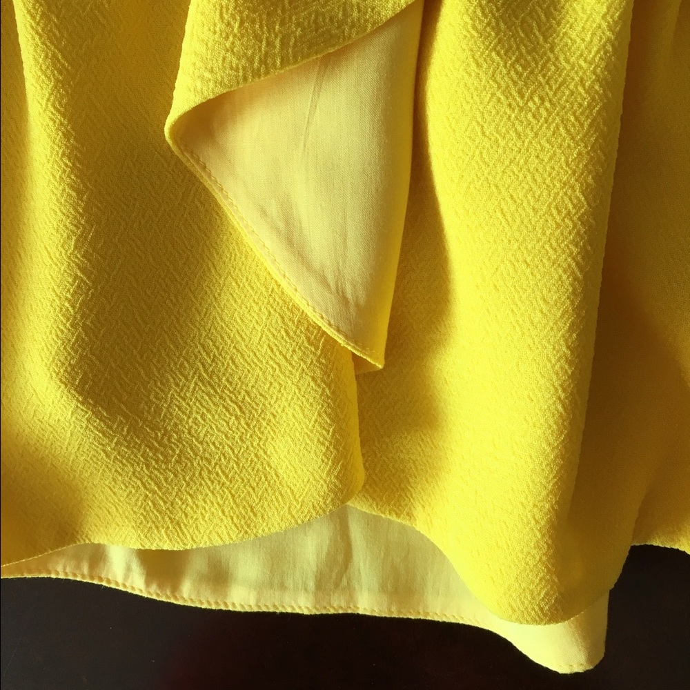 Essential Antwerp Yellow Mini Ruffle Wrap Skirt - Picture 5 of 6